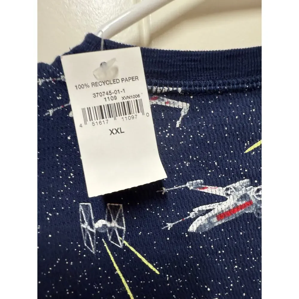 Gap Star Wars Youth XXL Thermal Henley Navy blue NWT